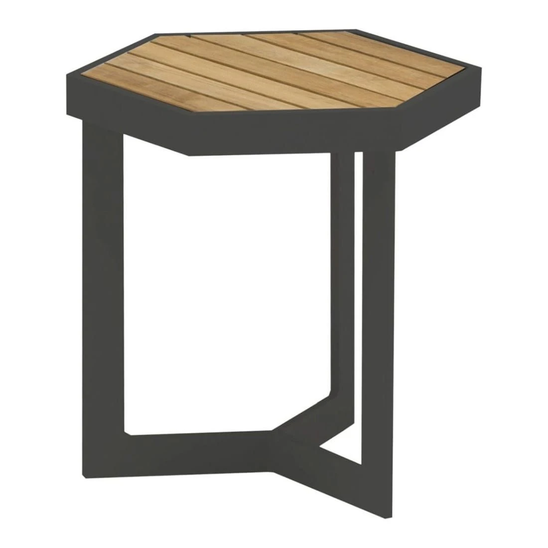 Zebra Sixx Beistelltisch 40x35cm Aluminium/Teak Graphit/Teak Natur 3 Zebra Sixx Beistelltisch 40x35cm Aluminium/Teak Graphit/Teak Natur