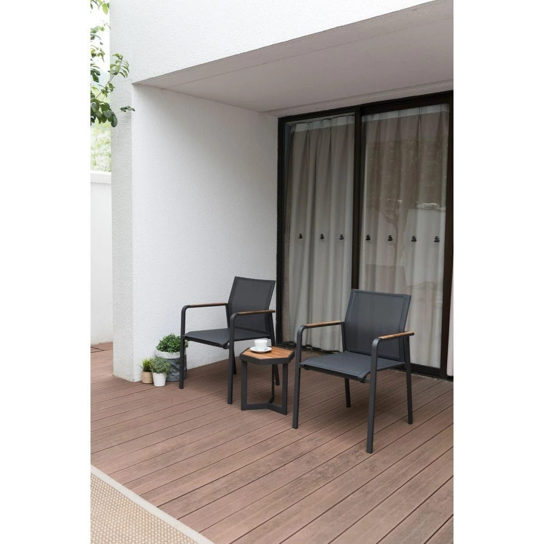 Zebra Sixx Beistelltisch 40x35cm Aluminium/Teak Graphit/Teak Natur 4 Zebra Sixx Beistelltisch 40x35cm Aluminium/Teak Graphit/Teak Natur – Bild 2