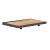 Suns Kota Beistelltisch 110x55x10cm Aluminium/Teak Matt Royal Grey/Teak Natur -Garten Grill Geschäft 1235039 1