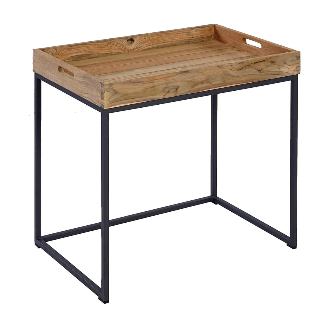 OUTLIV. Tray Beistelltisch 60x40cm Stahl/Teak Recycelt Schwarz/Teak 3 OUTLIV. Tray Beistelltisch 60x40cm Stahl/Teak Recycelt Schwarz/Teak