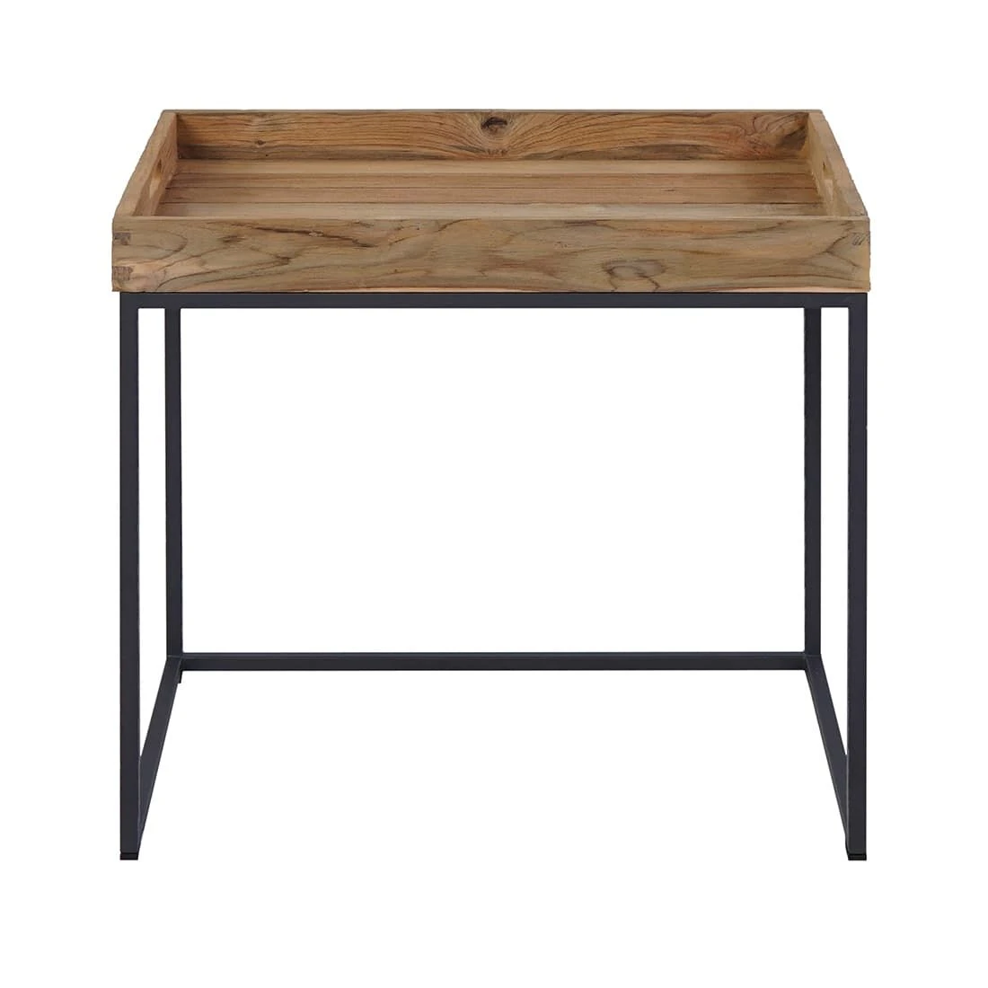 OUTLIV. Tray Beistelltisch 60x40cm Stahl/Teak Recycelt Schwarz/Teak 5 OUTLIV. Tray Beistelltisch 60x40cm Stahl/Teak Recycelt Schwarz/Teak – Bild 3