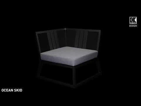 Kettler Ocean Skid Modular Beistelltisch Aluminium/Olefin Inkl. Kissen Anthrazit/Hellgrau Meliert 4 Kettler Ocean Skid Modular Beistelltisch Aluminium/Olefin Inkl. Kissen Anthrazit/Hellgrau Meliert – Bild 2