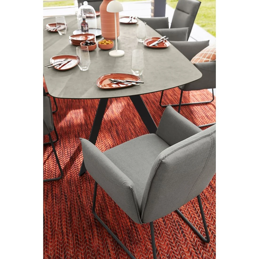 Musterring Spanien Gartentisch 200x100cm Stahl/HPL Anthrazit/Zement 7 Musterring Spanien Gartentisch 200x100cm Stahl/HPL Anthrazit/Zement – Bild 5