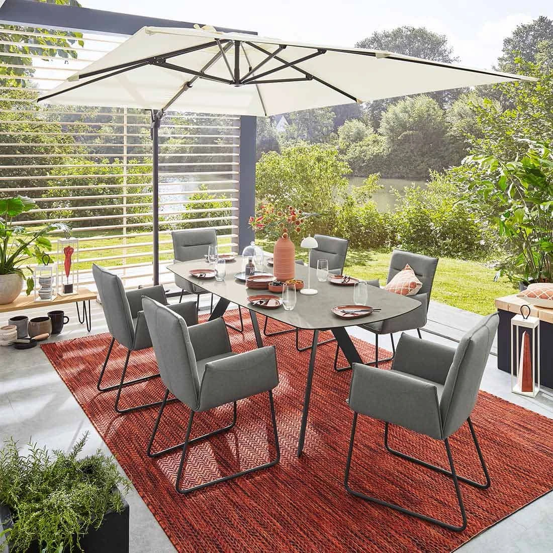 Musterring Spanien Gartentisch 200x100cm Stahl/HPL Anthrazit/Zement 8 Musterring Spanien Gartentisch 200x100cm Stahl/HPL Anthrazit/Zement – Bild 6