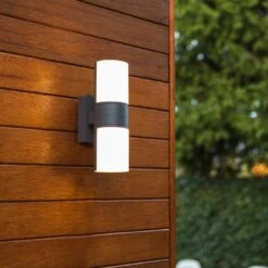 LUTEC Cyra LED -Außenwandbeleuchtung Gussaluminium Anthrazit -Garten Grill Geschäft 1311148 2