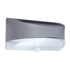 LUTEC Bread LED/Solar-Außenwandbeleuchtung Kunststoff Silber