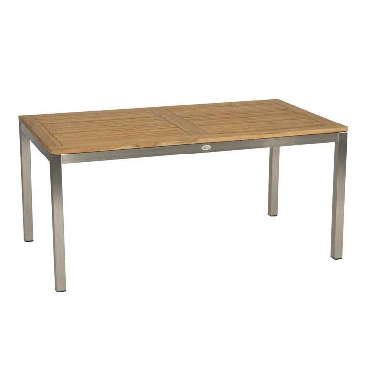 Stern Ausziehtisch 162/220x90cm Edelstahl/Teak Natur 3 Stern Ausziehtisch 162/220x90cm Edelstahl/Teak Natur