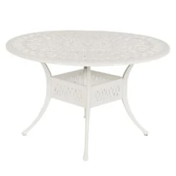 Hartman Amalfi Gartentisch Ø120 Cm Aluminium-Guss Weiß