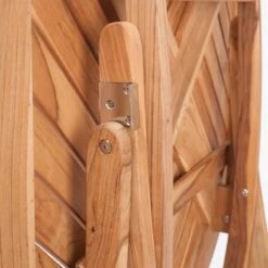 Zebra Poker Klapptisch Teak Mit Edelstahlbeschlägen Natur -Garten Grill Geschäft 862964 3