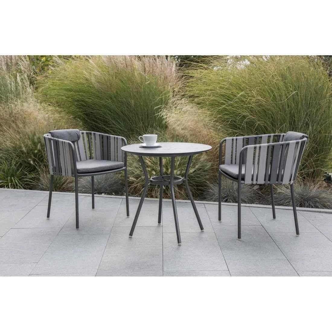 Stern Space Dining-Tisch Ø68cm Aluminium/Silverstar Anthrazit/Vintage Grau 4 Stern Space Dining-Tisch Ø68cm Aluminium/Silverstar Anthrazit/Vintage Grau – Bild 2