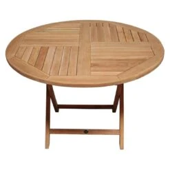 Zebra Poker Klapptisch Ø90 Cm Teak Natur