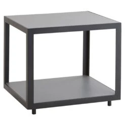 Cane-Line Level Beistelltisch 48x48cm Aluminium/Keramik Lava Grey/Light Grey