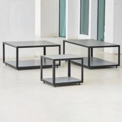 Cane-Line Level Beistelltisch 48x48cm Aluminium/Keramik Lava Grey/Light Grey -Garten Grill Geschäft cane line level beistelltisch 48x48cm aluminium keramik 1479943 4