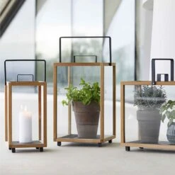 Cane-Line Lighthouse Laterne 33x33x54 Cm Teak/Aluminium Natur/Lava Grey -Garten Grill Geschäft cane line lighthouse laterne 33x33x54 cm teak aluminium 1463696 4