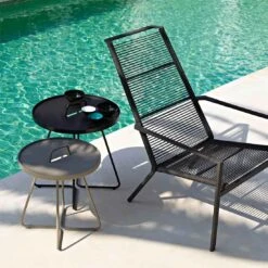 Cane-Line On-the-move Beistelltisch Ø52x60 Cm Aluminium Black -Garten Grill Geschäft cane line on the move beistelltisch durchm52x60 cm aluminium 1464125 2