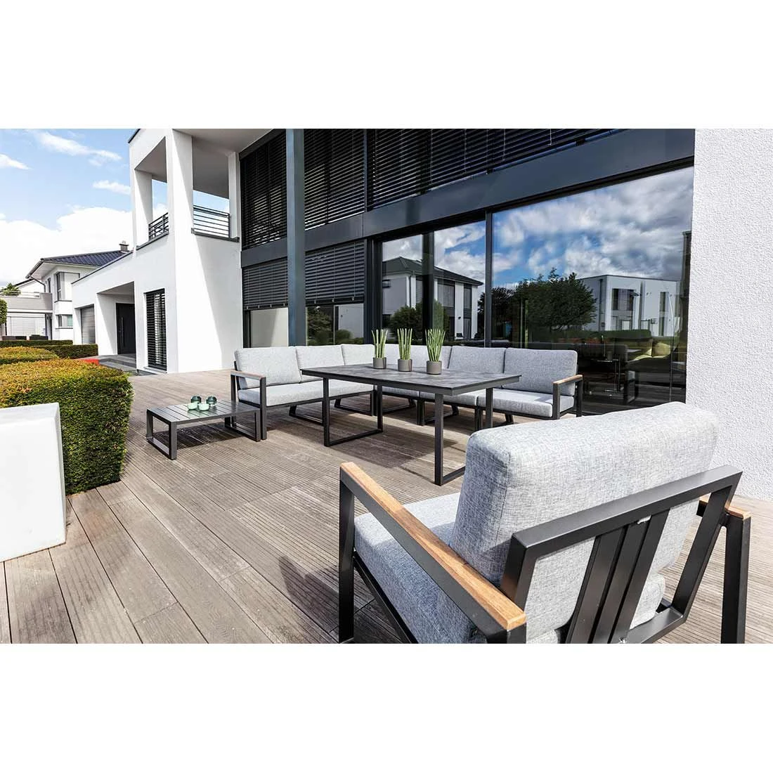 Kettler Ocean Skid Modular Beistelltisch Aluminium/Olefin Inkl. Kissen Anthrazit/Hellgrau Meliert 6 Kettler Ocean Skid Modular Beistelltisch Aluminium/Olefin Inkl. Kissen Anthrazit/Hellgrau Meliert – Bild 4