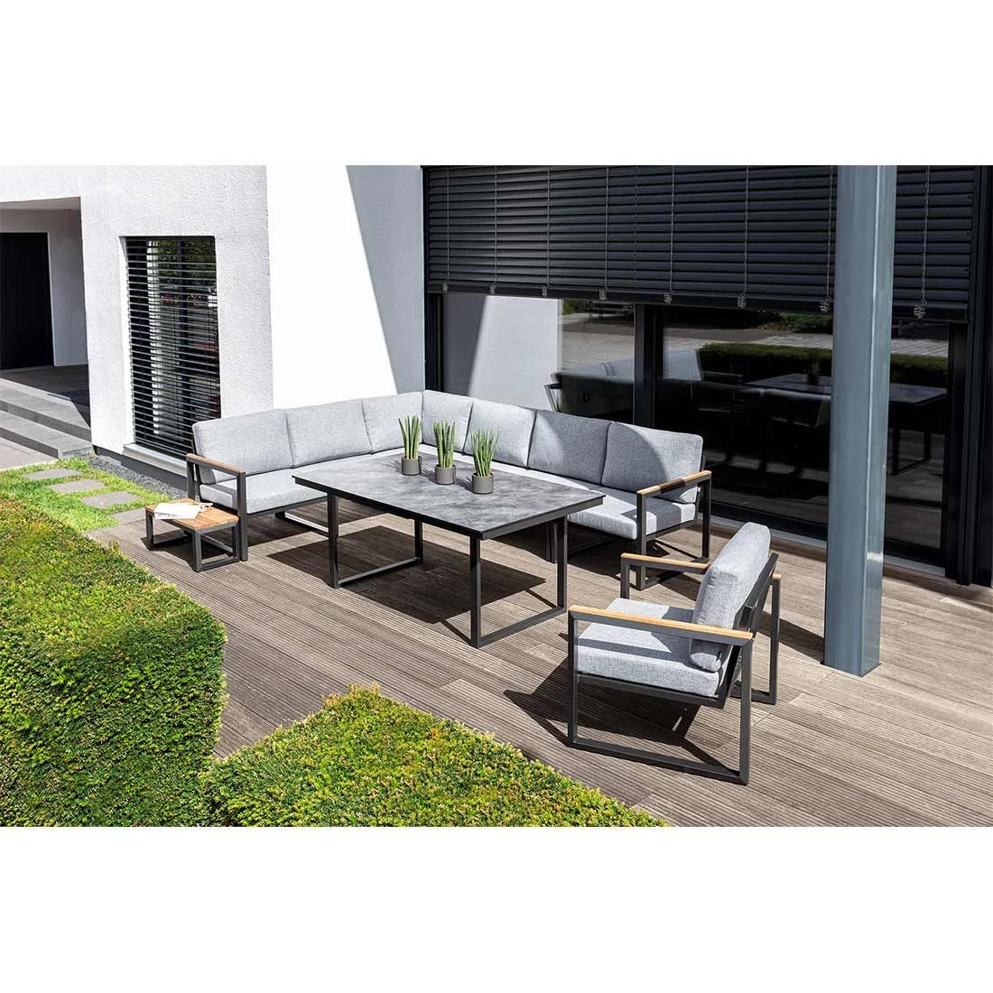 Kettler Skate Gartentisch-Gestell 220x95cm Aluminium Anthrazit 4 Kettler Skate Gartentisch-Gestell 220x95cm Aluminium Anthrazit – Bild 2