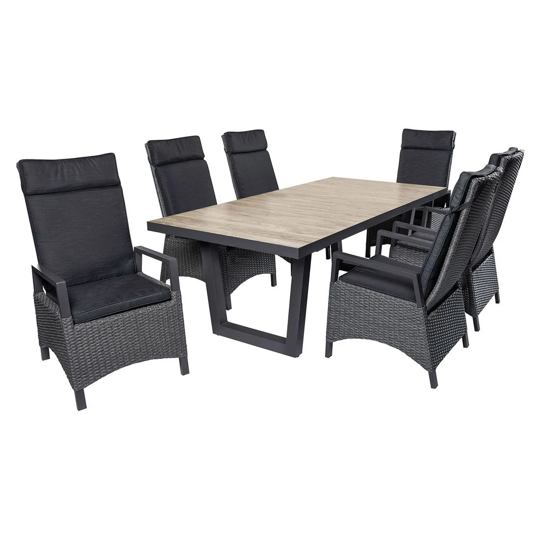 LC Garden Bailado Gartentisch 200x100cm Aluminium/Keramik Anthrazit/Holzoptik-Braun 6 LC Garden Bailado Gartentisch 200x100cm Aluminium/Keramik Anthrazit/Holzoptik-Braun – Bild 4