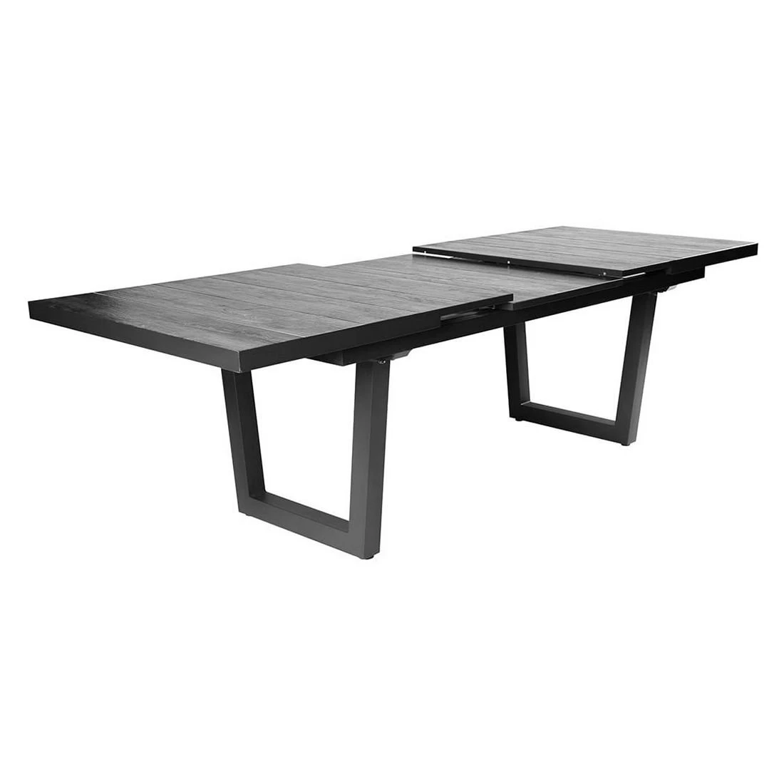 LC Garden Keramo Ausziehtisch 200/260x100cm Aluminium/Keramik Anthrazit/Holzoptik Dunkelgrau 5 LC Garden Keramo Ausziehtisch 200/260x100cm Aluminium/Keramik Anthrazit/Holzoptik Dunkelgrau – Bild 3