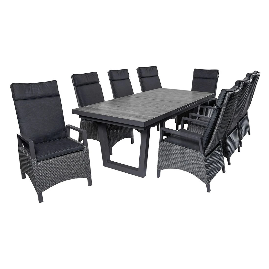 LC Garden Keramo Ausziehtisch 200/260x100cm Aluminium/Keramik Anthrazit/Holzoptik Dunkelgrau 10 LC Garden Keramo Ausziehtisch 200/260x100cm Aluminium/Keramik Anthrazit/Holzoptik Dunkelgrau – Bild 8