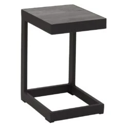 LC Garden Keramo Beistelltisch 32x40cm Aluminium/Keramik Anthrazit/Holzoptik Dunkelgrau