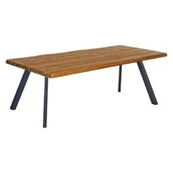 LC Garden Riviona Gartentisch 200x100cm Edelstahl/Teakholz Anthrazit/Natur