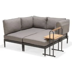 LifestyleGarden Topaz Beistelltisch 52x37,5cm Aluminium/Teakholz Magnesium Grau/Teak -Garten Grill Geschäft lifestylegarden topaz beistelltisch 52x37 5cm aluminium teakholz 1440640 5