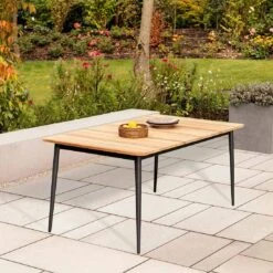 Niehoff Luna Gartentisch Aluminium/Teak Anthrazit/Natur