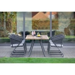 Niehoff Noah Gartentisch 200x95cm Aluminium/Teak Anthrazit/Natur -Garten Grill Geschäft niehoff noah gartentisch 200x95cm aluminium teak 1377896 2