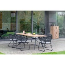 Niehoff Noah Gartentisch 200x95cm Aluminium/Teak Anthrazit/Natur -Garten Grill Geschäft niehoff noah gartentisch 200x95cm aluminium teak 1377896 3