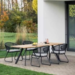 Niehoff Noah Gartentisch 200x95cm Aluminium/Teak Anthrazit/Natur -Garten Grill Geschäft niehoff noah gartentisch 200x95cm aluminium teak 1377896 4