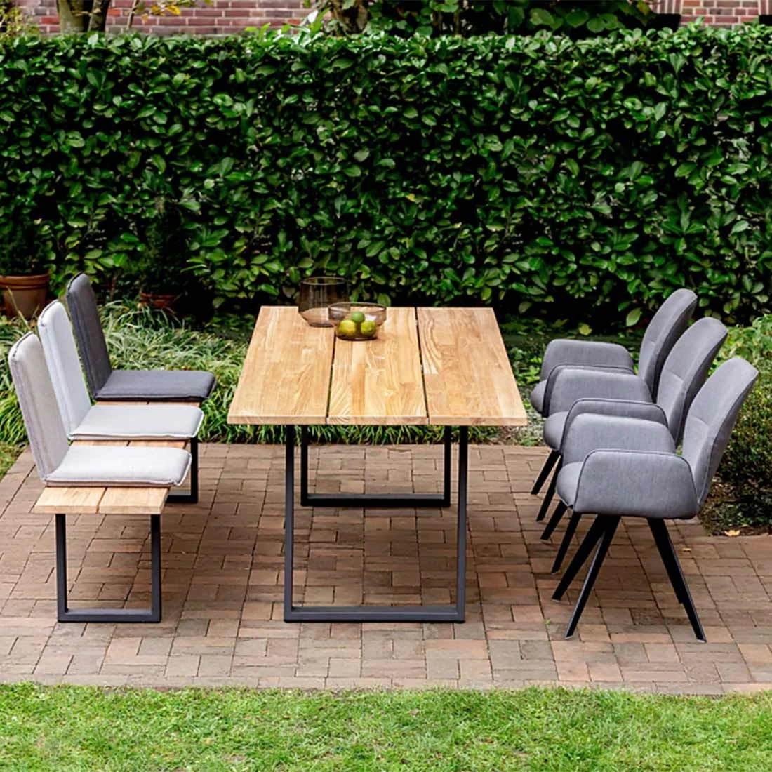 Niehoff Noah Gartentisch Aluminium/Teak Anthrazit/Natur 4 Niehoff Noah Gartentisch Aluminium/Teak Anthrazit/Natur – Bild 2