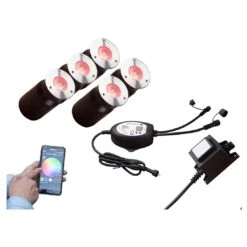 OUTLIV. Smart Light Starter-Set "Wifi 5RGB Bodeneinbauspots" Silber/Schwarz -Garten Grill Geschäft outliv by ds starter set wifi 5rgb bodeneinbauspots silber schwarz 1304031 1