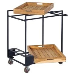 OUTLIV. Oro Servierwagen Stahl/Teak Recycelt Anthrazit/Natur -Garten Grill Geschäft outliv oro servierwagen stahl teak recycelt anthrazit braun 1323094 2