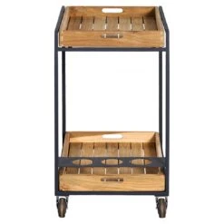 OUTLIV. Oro Servierwagen Stahl/Teak Recycelt Anthrazit/Natur -Garten Grill Geschäft outliv oro servierwagen stahl teak recycelt anthrazit braun 1323094 3