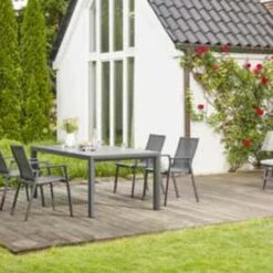 Siena Garden Ancona Gartentisch 180x100cm Aluminium/Keramik Matt Anthrazit/Wood Grey -Garten Grill Geschäft siena garden ancona gartentisch 180x100cm aluminium keramik 1363739 2