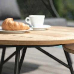 Stern Frida Beistelltisch Aluminium/Teak Schwarz Matt/Natur -Garten Grill Geschäft stern frida beistelltisch durchm65x43 cm aluminium teak 1357755 4