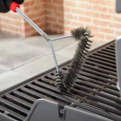 Weber Grillbürste Dreiseitig 46cm Edelstahl/Kunststoff Silber/Schwarz -Garten Grill Geschäft weber grillburste dreiseitig 46cm edelstahl kunststoff silber schwarz 1323479 3