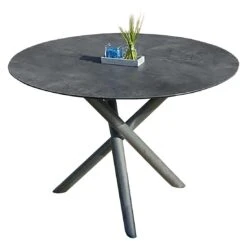 Zebra Mikado Gartentisch-Platte Ø 110cm HPL Beton 7 Zebra Mikado Gartentisch-Platte Ø 110cm HPL Beton -Garten Grill Geschäft zebra mikado tischplatte durchm 110x1 3cm hpl 1366885 3