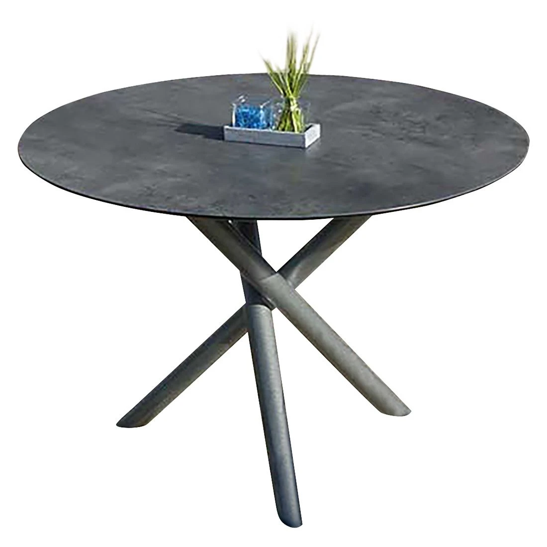 Zebra Mikado Gartentisch-Platte Ø 110cm HPL Beton 5 Zebra Mikado Gartentisch-Platte Ø 110cm HPL Beton – Bild 3