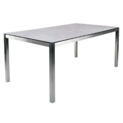 Zebra Opus Gartentisch 160x90cm Edelstahl/HPL Silber/Sandstein