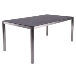 Zebra Opus Gartentisch 180x100cm Edelstahl/HPL Silber/Volcanic Stone